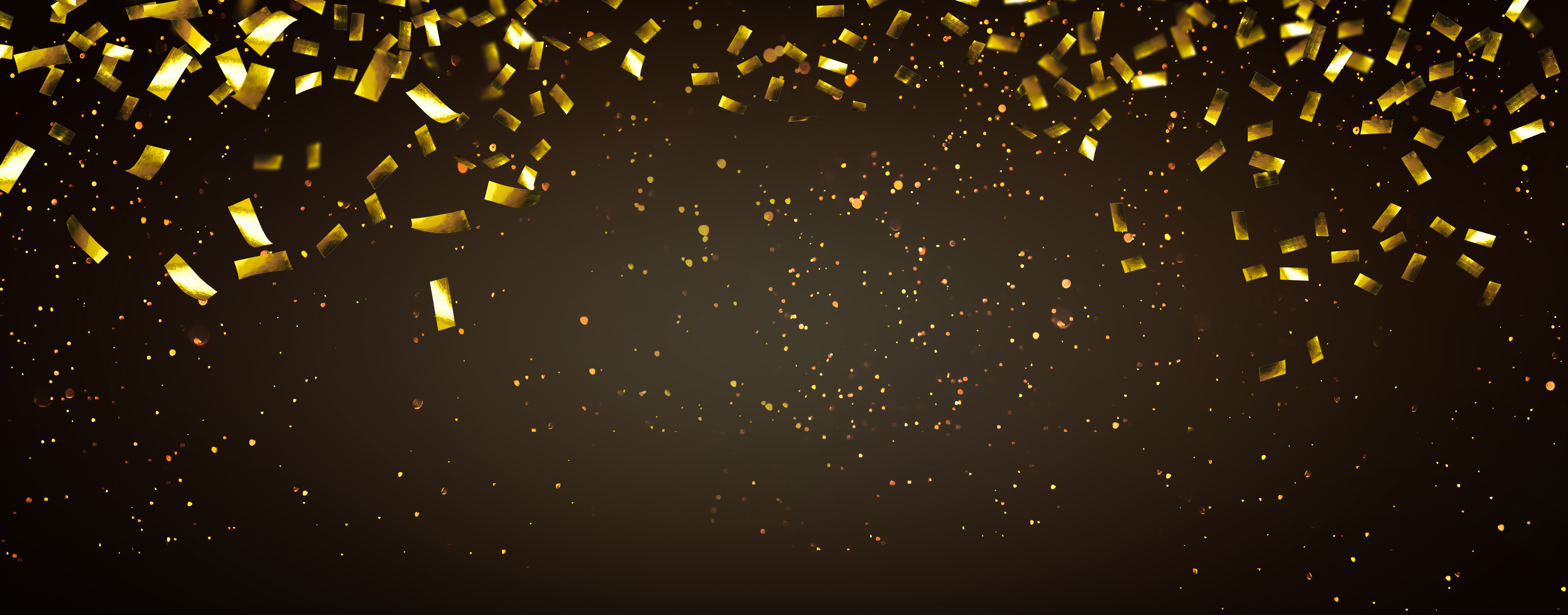 raning gold confetti party background