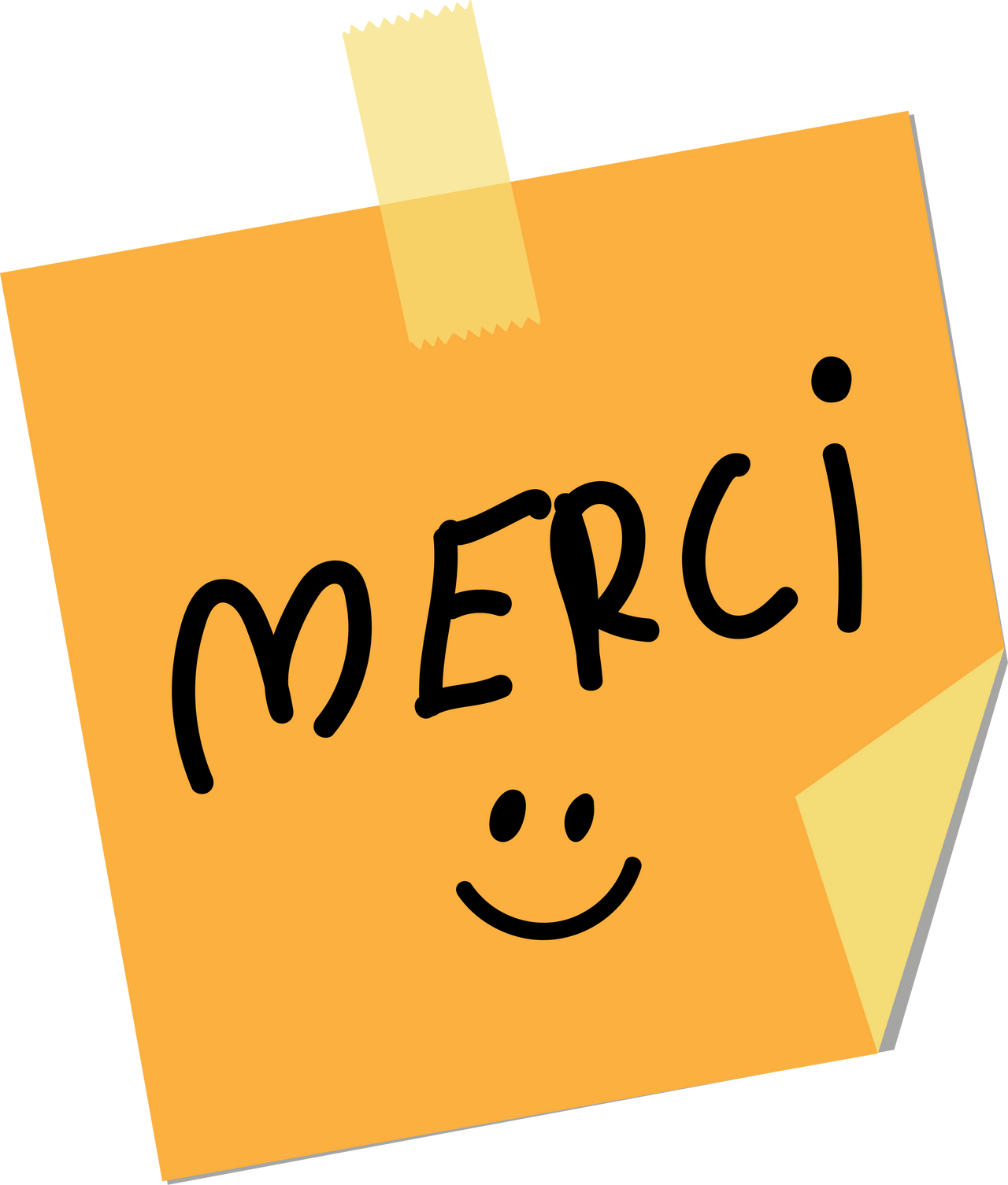merci on a note paper