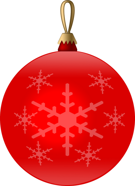 Res Christmas Ornament with a Snowflake Design