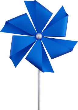 Blue Pinwheel 3D element