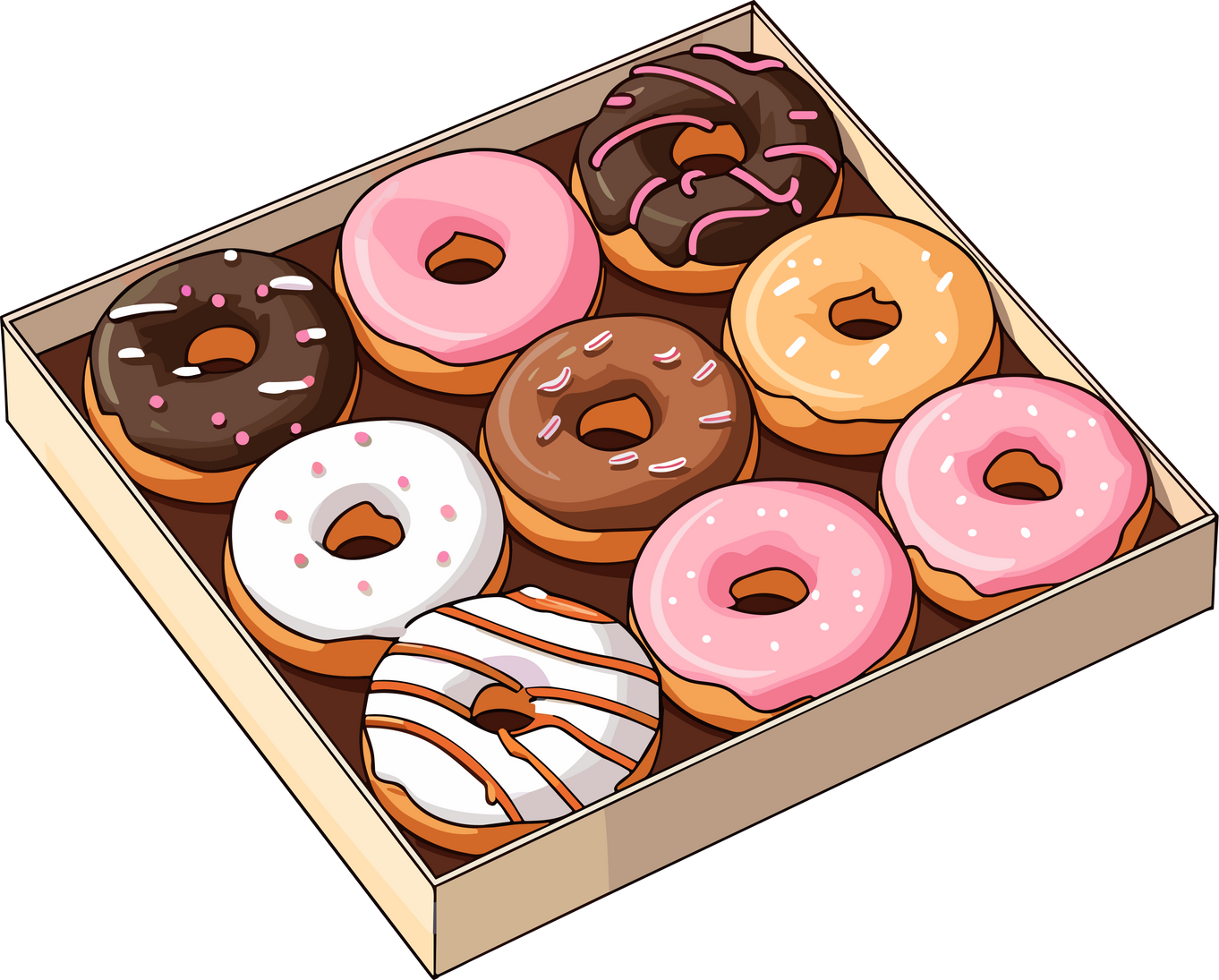 Box of Donuts Illustration
