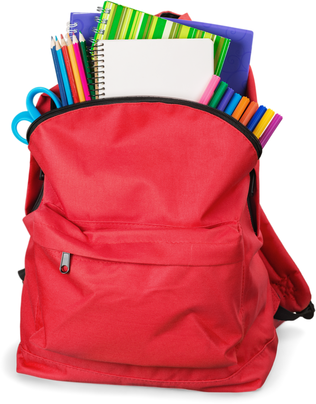 backpack and books