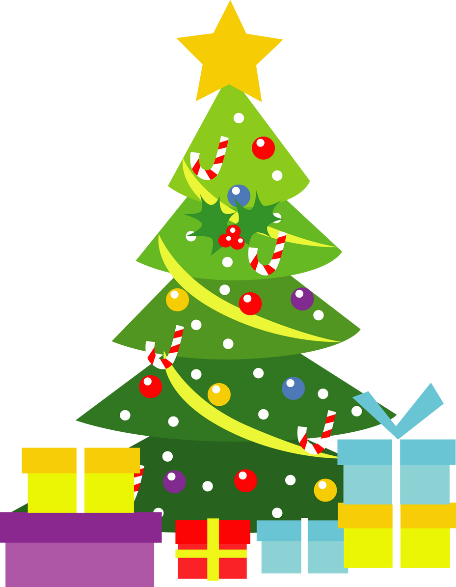 Christmas Tree with Presents Illustration