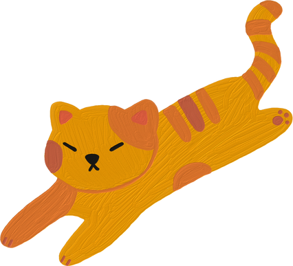 Cute Impasto Animal Cat
