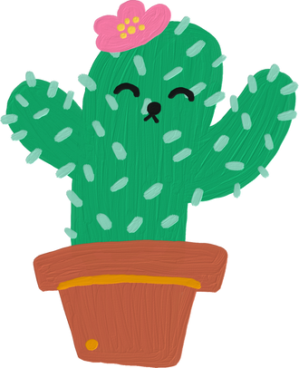 Cute Impasto Cactus Plant